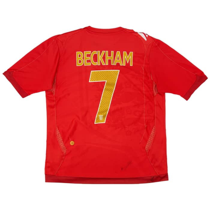 2006-08 England Away Shirt Beckham #7 - 6/10 - (L)
