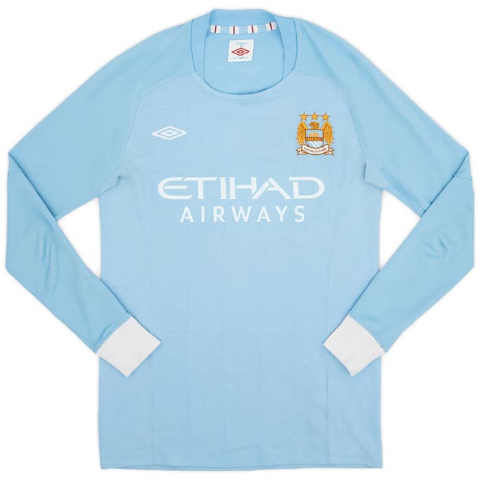 2010-11 Manchester City Home L/S Shirt - 4/10 - (XL.Boys)