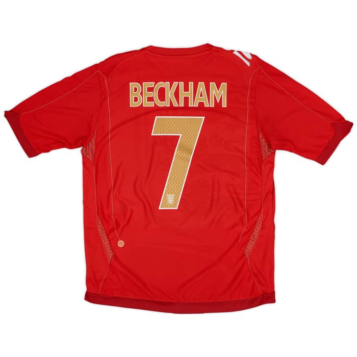 2006-08 England Away Shirt Beckham #7 - 6/10 - (L)