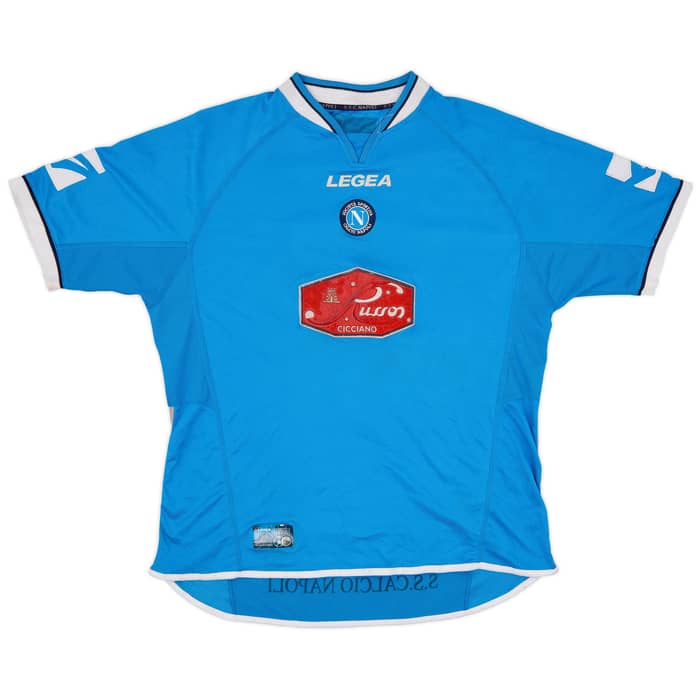2003-04 Napoli Home Shirt Floro Flores #18 - 4/10 - (XL)