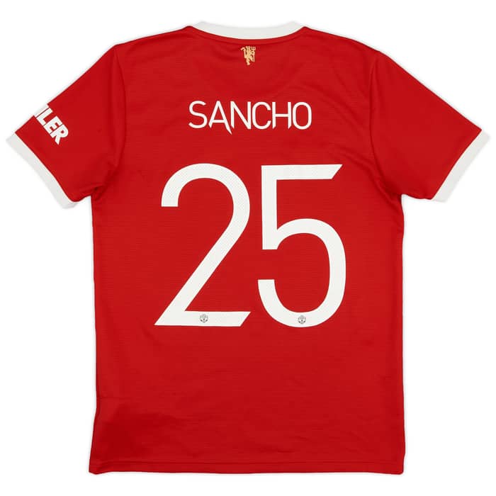 2021-22 Manchester United Home Shirt Sancho #25 - 7/10 - (M)