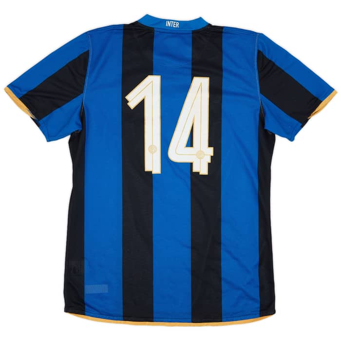 2008-09 Inter Milan Match Issue Home Shirt #14