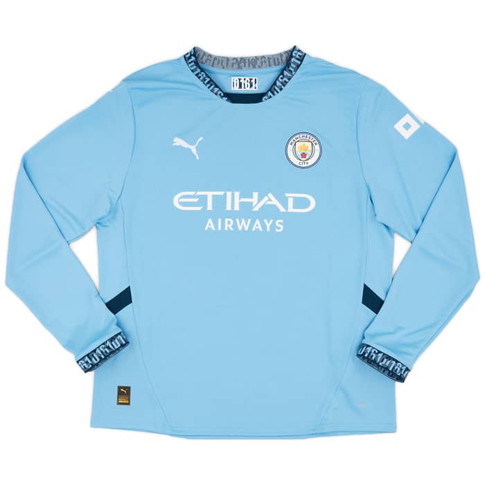 2024-25 Manchester City Home L/S Shirt Haaland #9 - 9/10 - (XL)