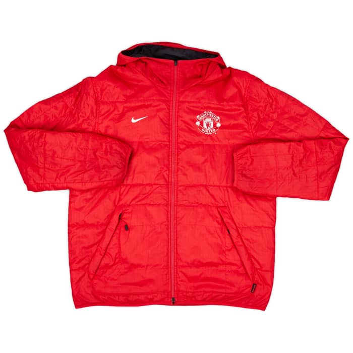 2013-14 Manchester United Nike Reversible Hooded Bench Coat - 8/10 - (XL)