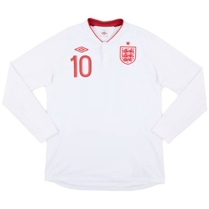 2012-13 England Home L/S Shirt Rooney #10 - 9/10 - (L)