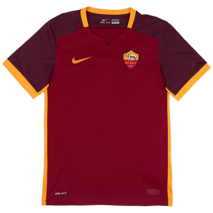 2015-16 Roma Home Shirt Dzeko #9 - 8/10 - (S)