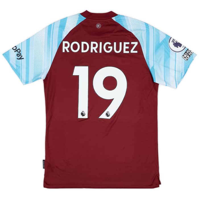 2021-22 Burnley Match Worn Home Shirt Rodriguez #19