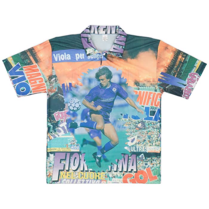 1994-95 Fiorentina Graphic Shirt Batistuta #9 - 9/10 - (XL)