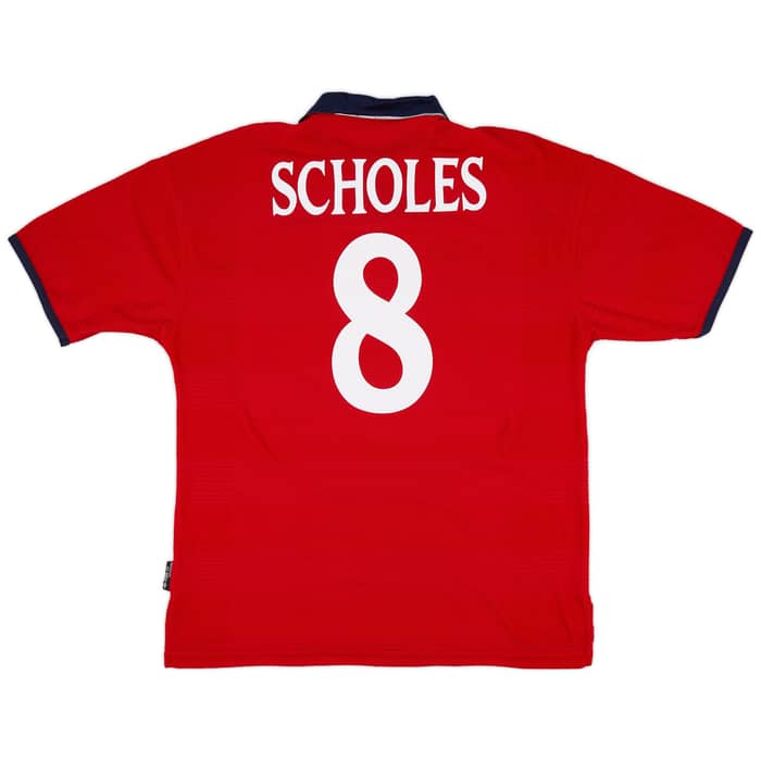 1999-01 England Away Shirt Scholes #8 - 10/10 - (L)