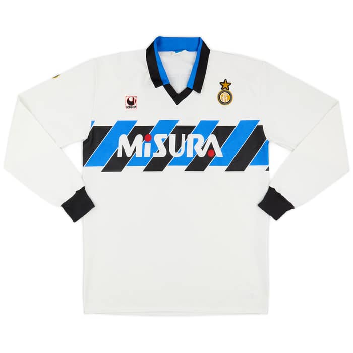 1989-90 Inter Milan Away L/S Shirt #11 - 5/10 - (XL)