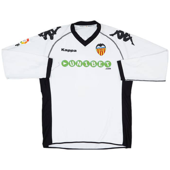 2010-11 Valencia Player Issue Home L/S Shirt Navarro #4