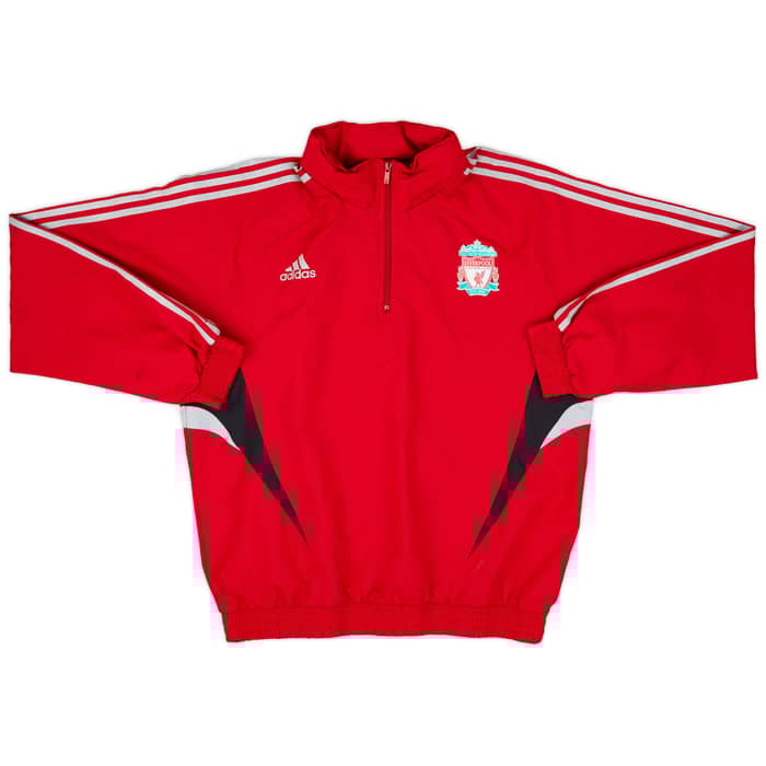 2008-09 Liverpool adidas 1/4 Zip Hooded Rain Jacket - 6/10 - (L)