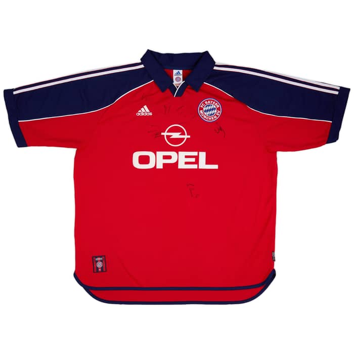 1999-01 Bayern Munich Squad Signed Home Shirt Jancker #19 - 8/10 - (XXL)