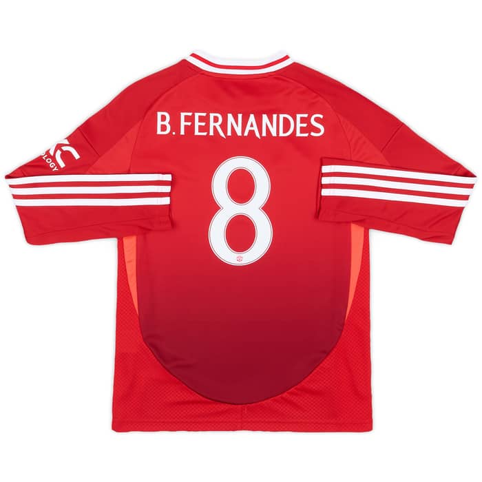 2024-25 Manchester United Home L/S Shirt B.Fernandes #8 (KIDS)