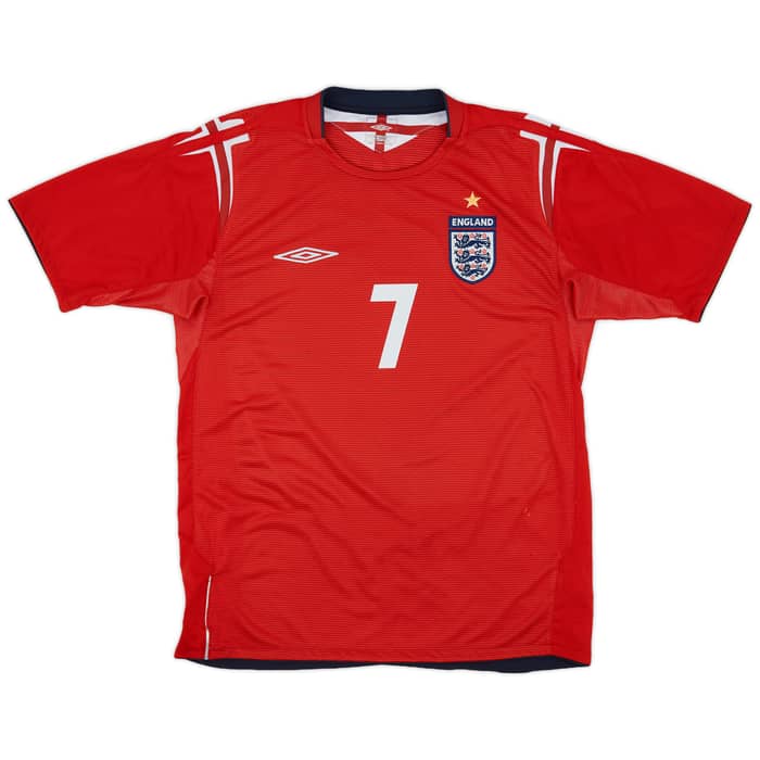 2004-06 England Away Shirt Beckham #7 - 6/10 - (M)