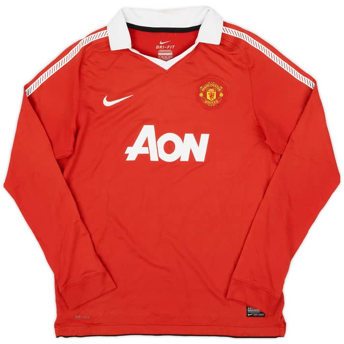 2010-11 Manchester United Home L/S Shirt Chicharito #14 - 7/10 - (XL.Boys)