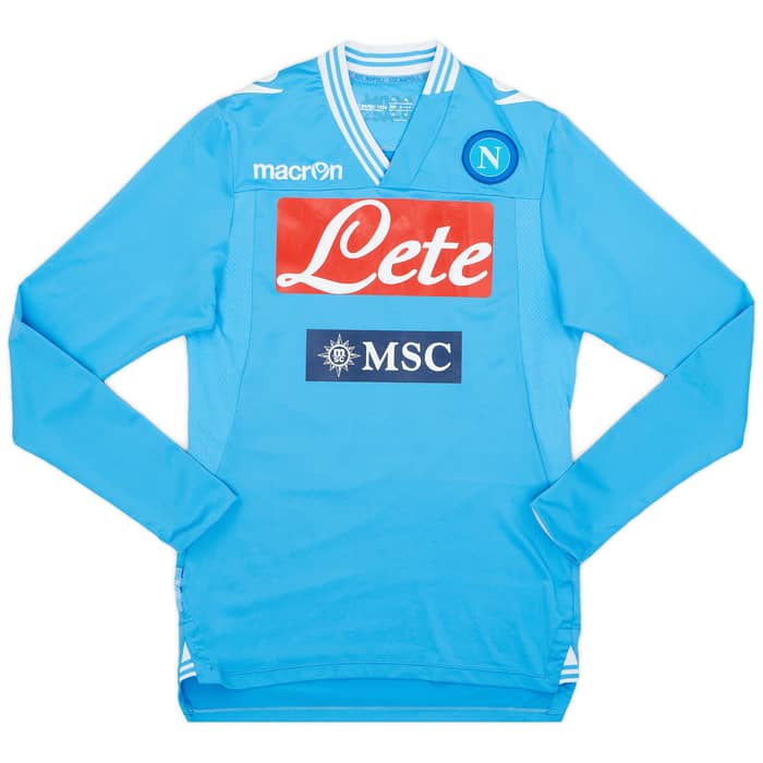 2012-13 Napoli Player Issue Home L/S Shirt - 3/10 - (M)