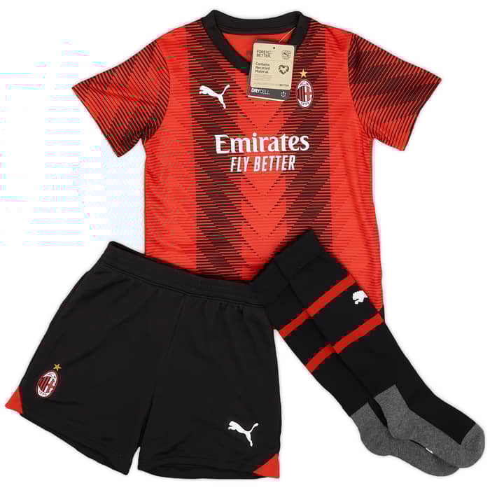 2023-24 AC Milan Full Home Kit - (Little Kids)