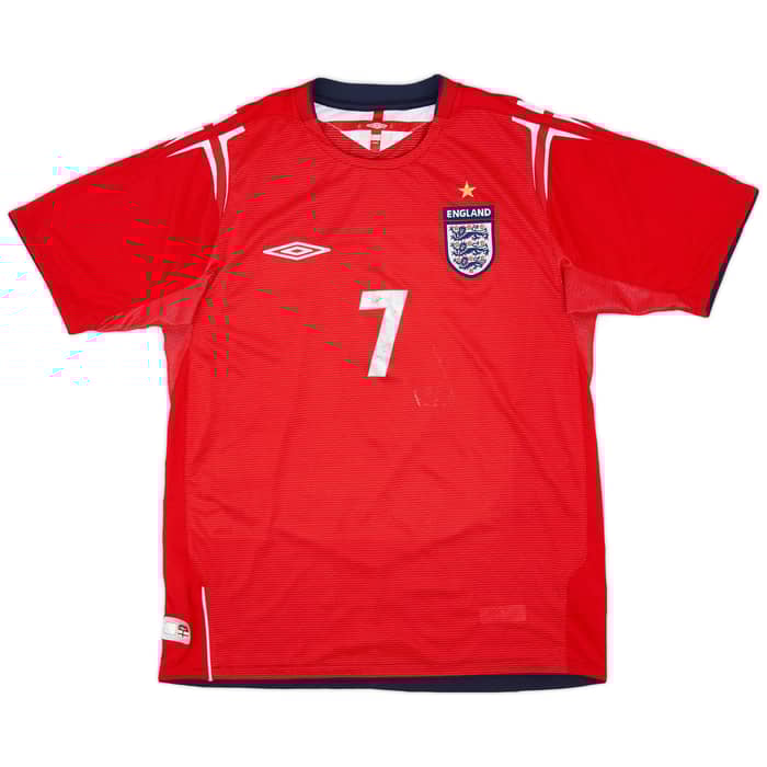 2004-06 England Away Shirt Beckham #7 - 6/10 - (M)