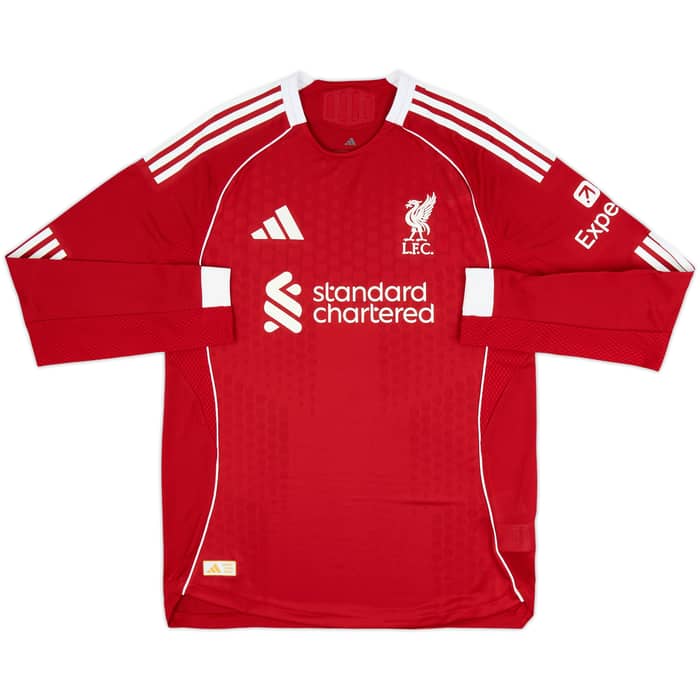 2025-26 Liverpool Authentic Home L/S Shirt M.Salah #11