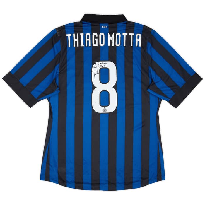 2011-12 Inter Milan Player Issue Signed Home Shirt Thiago Motta #8