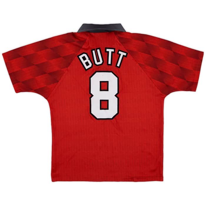 1996-98 Manchester United Home Shirt Butt #8 - 8/10 - (Y)