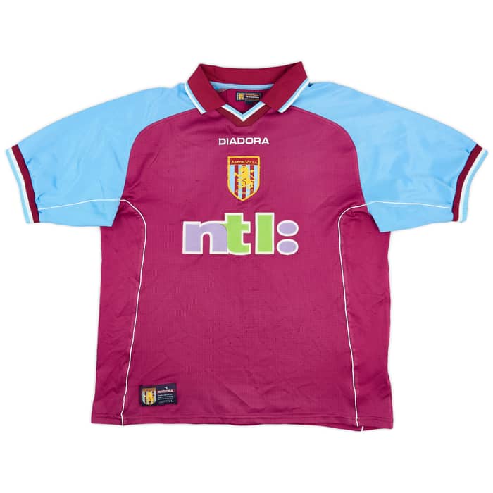 2000-01 Aston Villa Home Shirt Ginola #14 - 7/10 - (M)