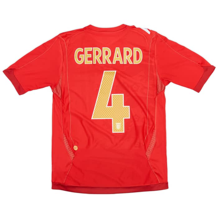 2006-08 England Away Shirt Gerrard #4 - 7/10 - (S)