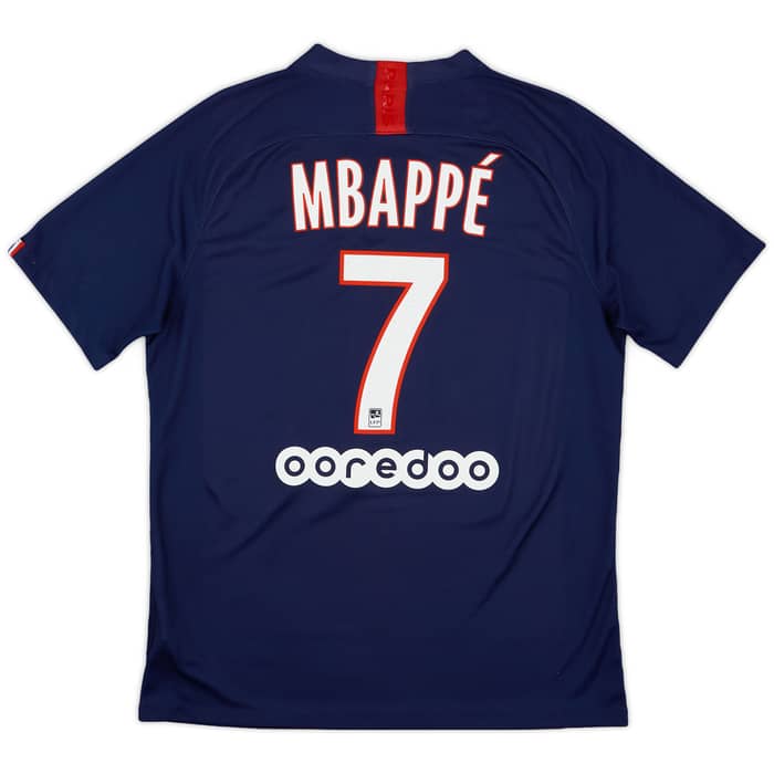 2019-20 Paris Saint-Germain Home Shirt Mbappe #7 - 6/10 - (L)