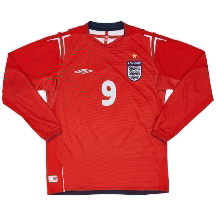 2004-06 England Away L/S Shirt Rooney #9 - 8/10 - (S)