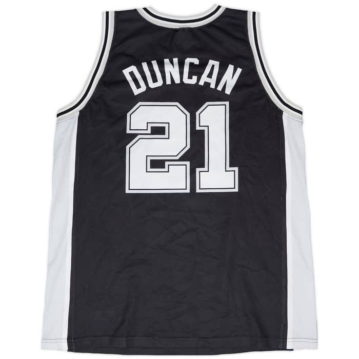2002-10 San Antonio Spurs Duncan #21 Champion Away Jersey - 3/10 - (XL)