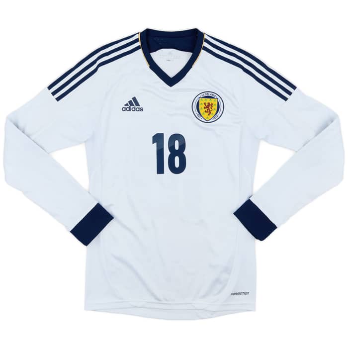 2012-14 Scotland Authentic L/S Away Shirt #18 - 8/10 - (S)