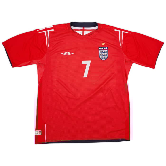 2004-06 England Away Shirt Beckham #7 - 6/10 - (XL)