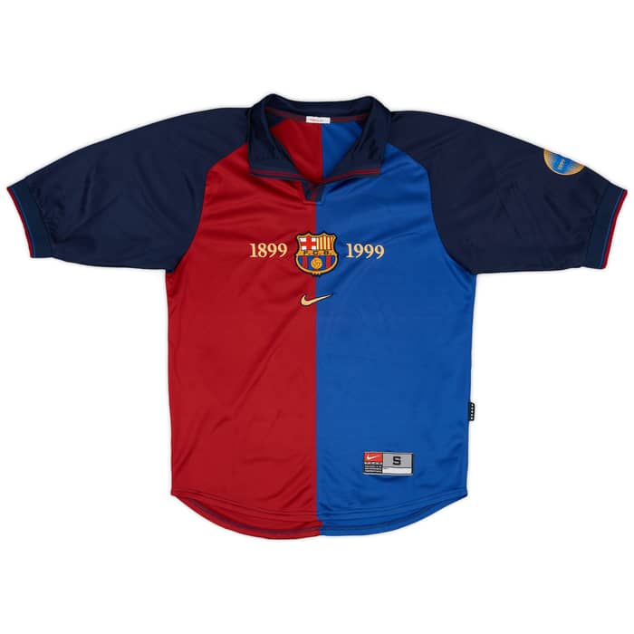 1999-00 Barcelona Centenary Home Shirt Guardiola #4 - 8/10 - (S)
