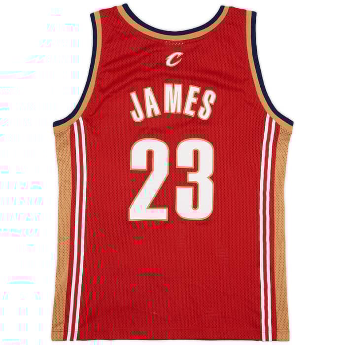 2003-10 Cleveland Cavaliers James #23 Champion Authentic Away Jersey - 6/10 - (S)