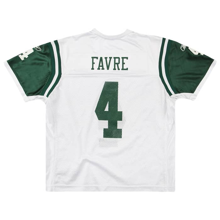 2008 New York Jets Favre #4 Reebok On Field Jersey (Away) Womens (XL)