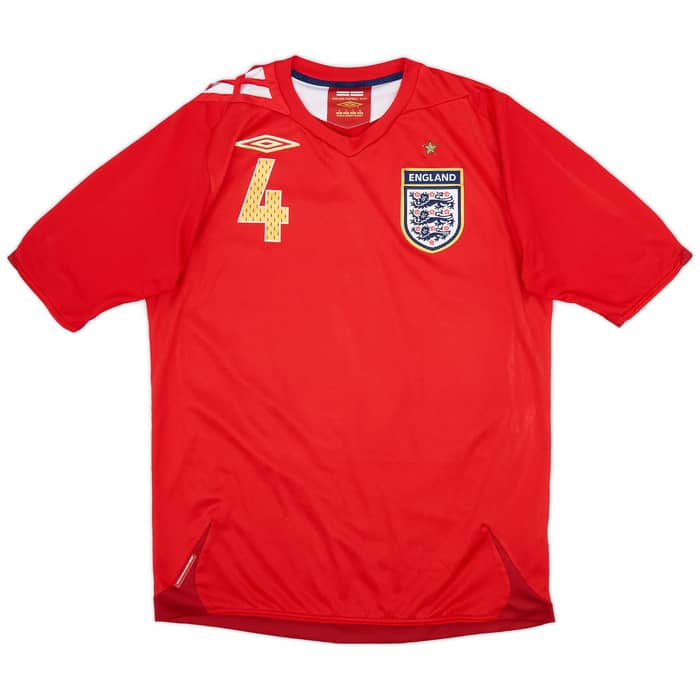 2006-08 England Away Shirt Gerrard #4 - 6/10 - (S)