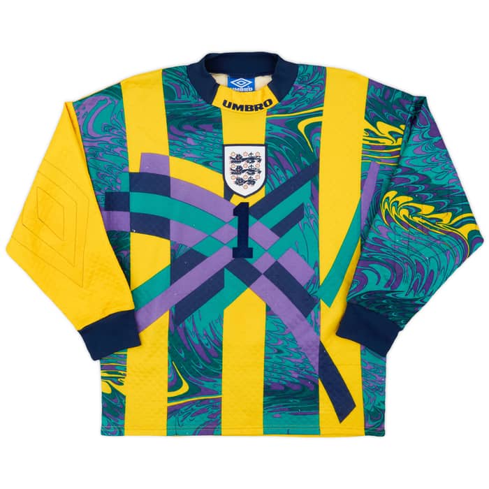 1995-96 England GK Shirt Seaman #1 - 8/10 - (Y)