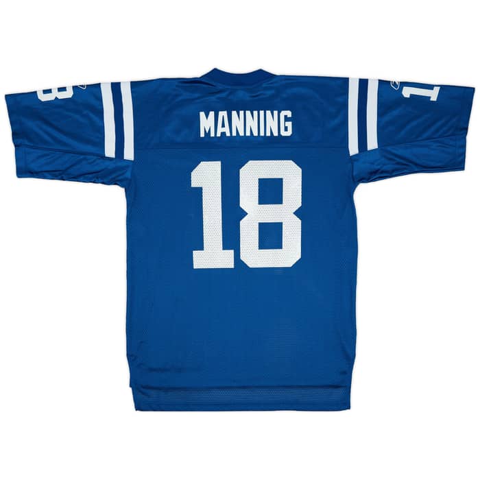 2005-06 Indianapolis Colts Manning #18 Reebok On Field Home Jersey - 8/10 - (L)