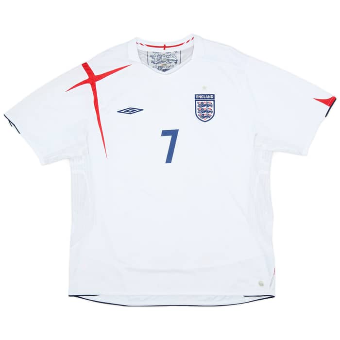 2005-07 England Home Shirt Beckham #7 - 7/10 - (XXL)