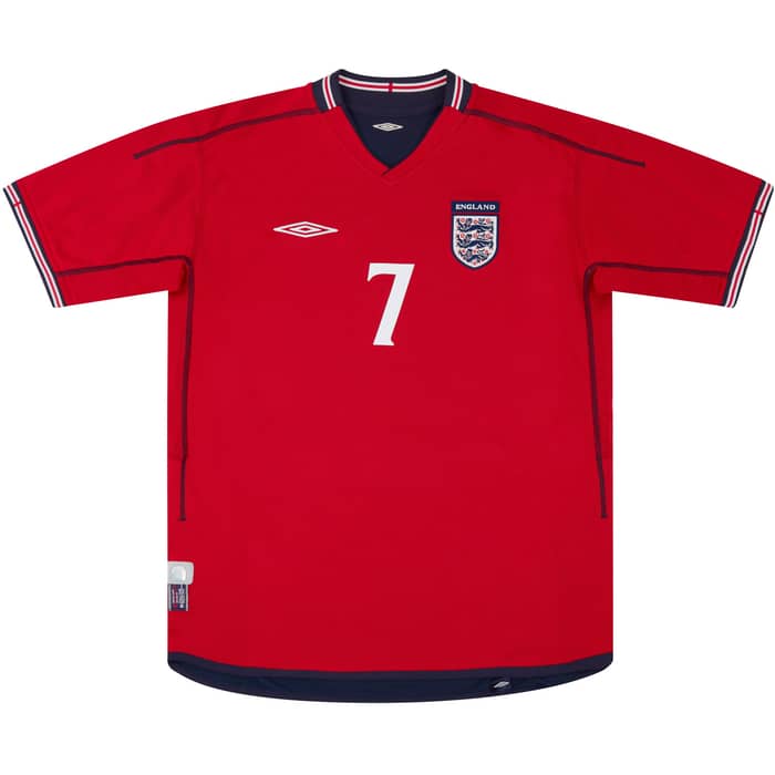 2002-04 England Away Shirt Beckham #7