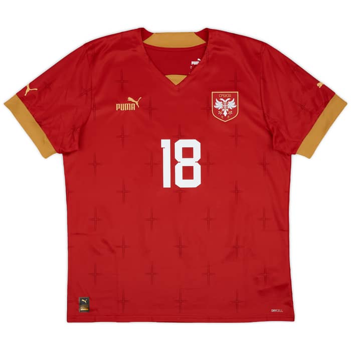 2022-23 Serbia Home Shirt Vlahovic #18 - 10/10 - (L)