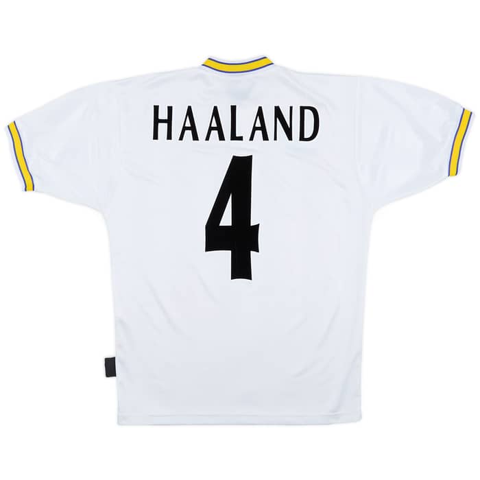 1996-98 Leeds United Home Shirt Haaland #4 - 7/10 - (S)