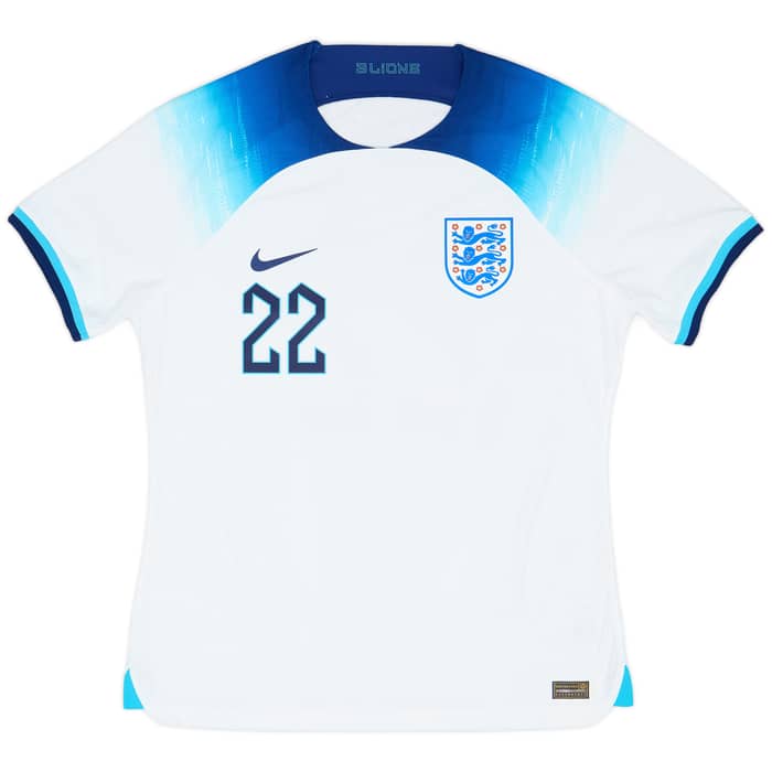 2022-23 England Authentic Home Shirt Bellingham #22 - 8/10 - (XL)