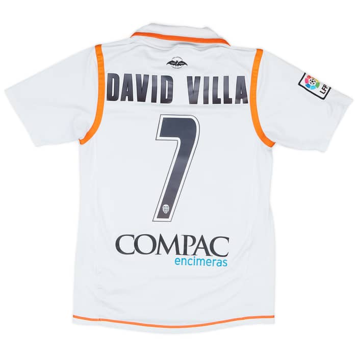 2007-08 Valencia Home Shirt David Villa #7 - 8/10 - (S)