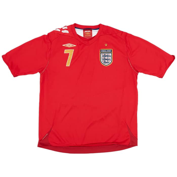 2006-08 England Away Shirt Beckham #7 - 6/10 - (XL)