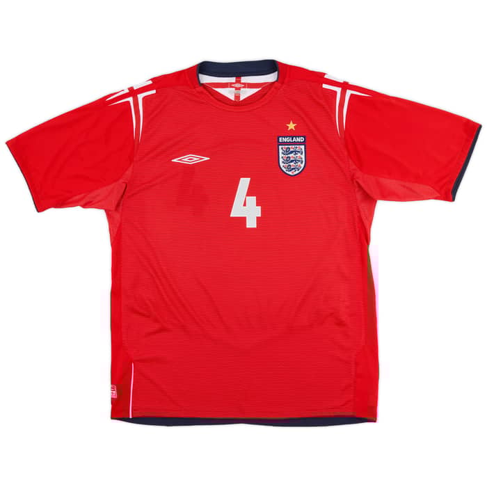 2004-06 England Away Shirt Gerrard #4 - 9/10 - (L)