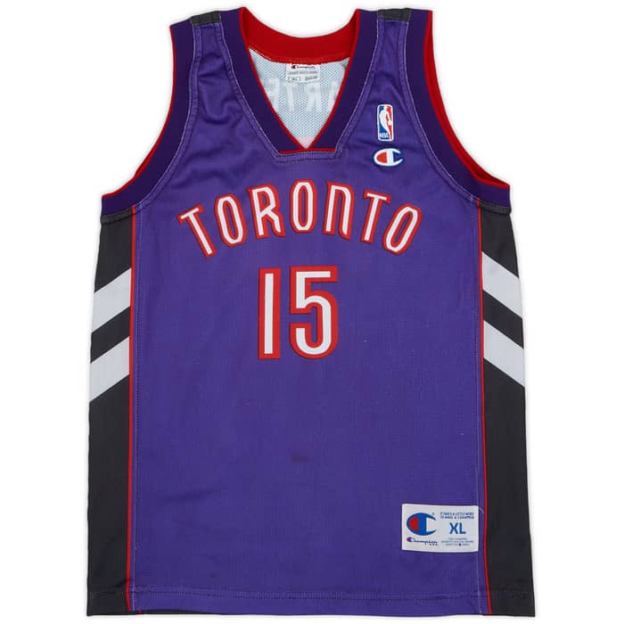 1999-03 Toronto Raptors Carter #15 Champion Away Jersey - 7/10 - (XL.Boys)