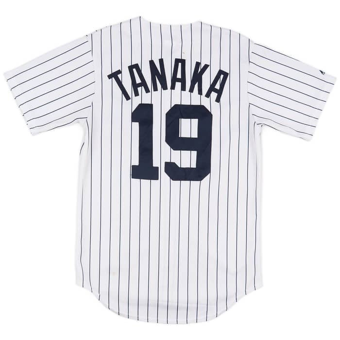 2014-15 New York Yankees Tanaka #19 Majestic Home Jersey - 5/10 - (S)