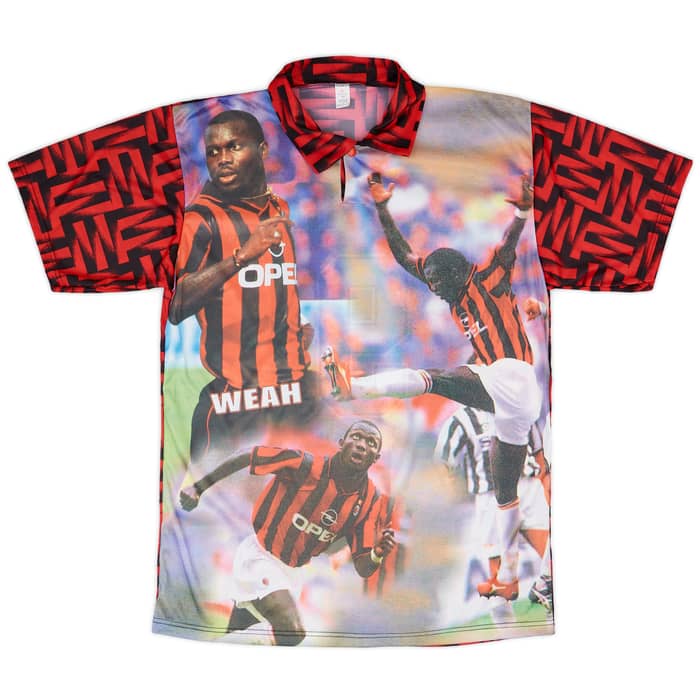 1996-97 AC Milan Graphic Shirt Weah #9 - 8/10 - (XL)